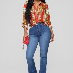 Button up Rover Print Fashion Nova